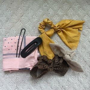 Hair Accessories Lot Madewell Kitsch Abercrombie Bandana Bow Clip French Pin